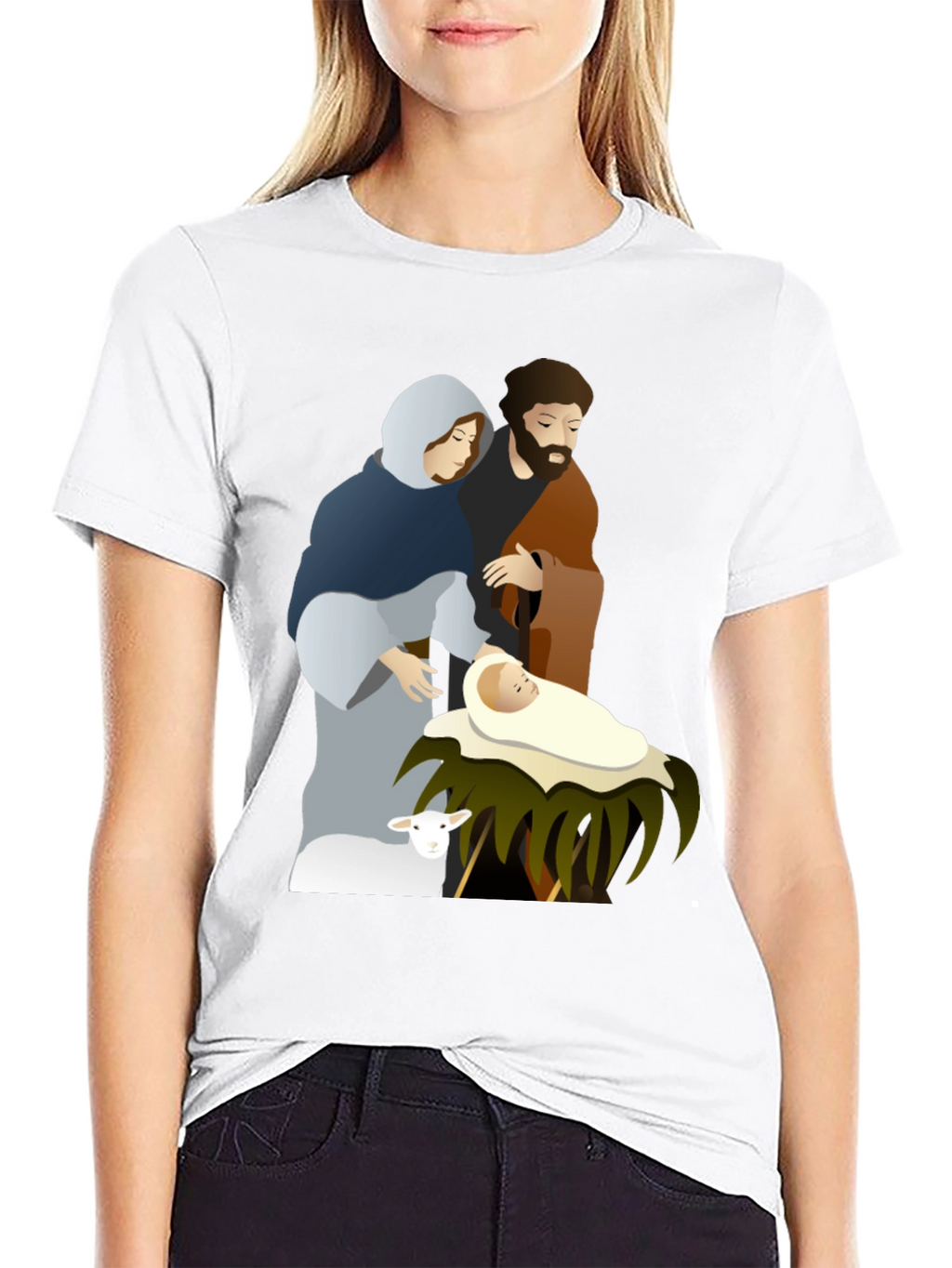 Camiseta Gráfica Navidad Sagrada Familia