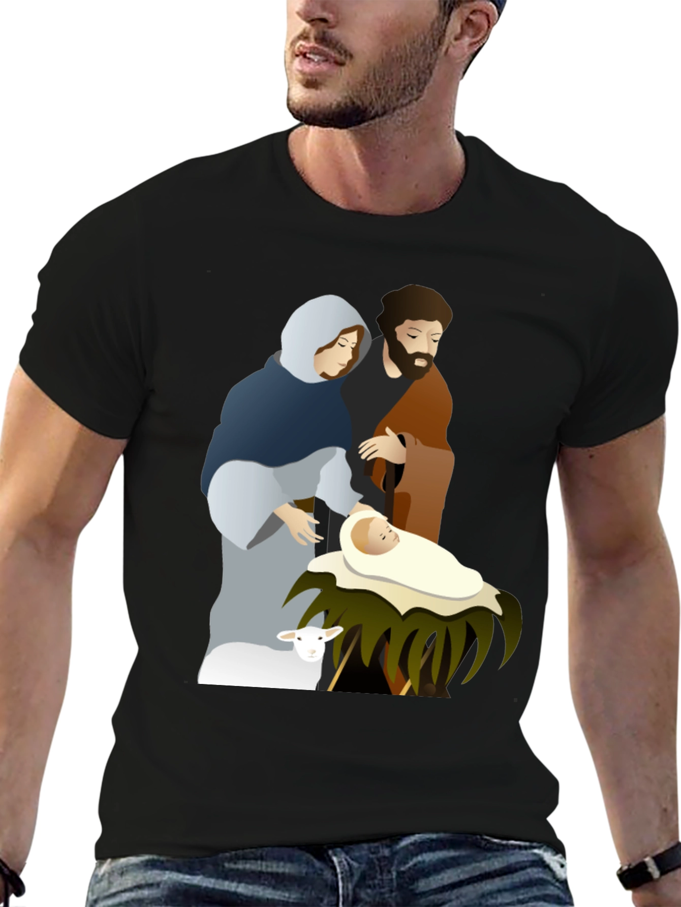 Camiseta Gráfica Navidad Sagrada Familia