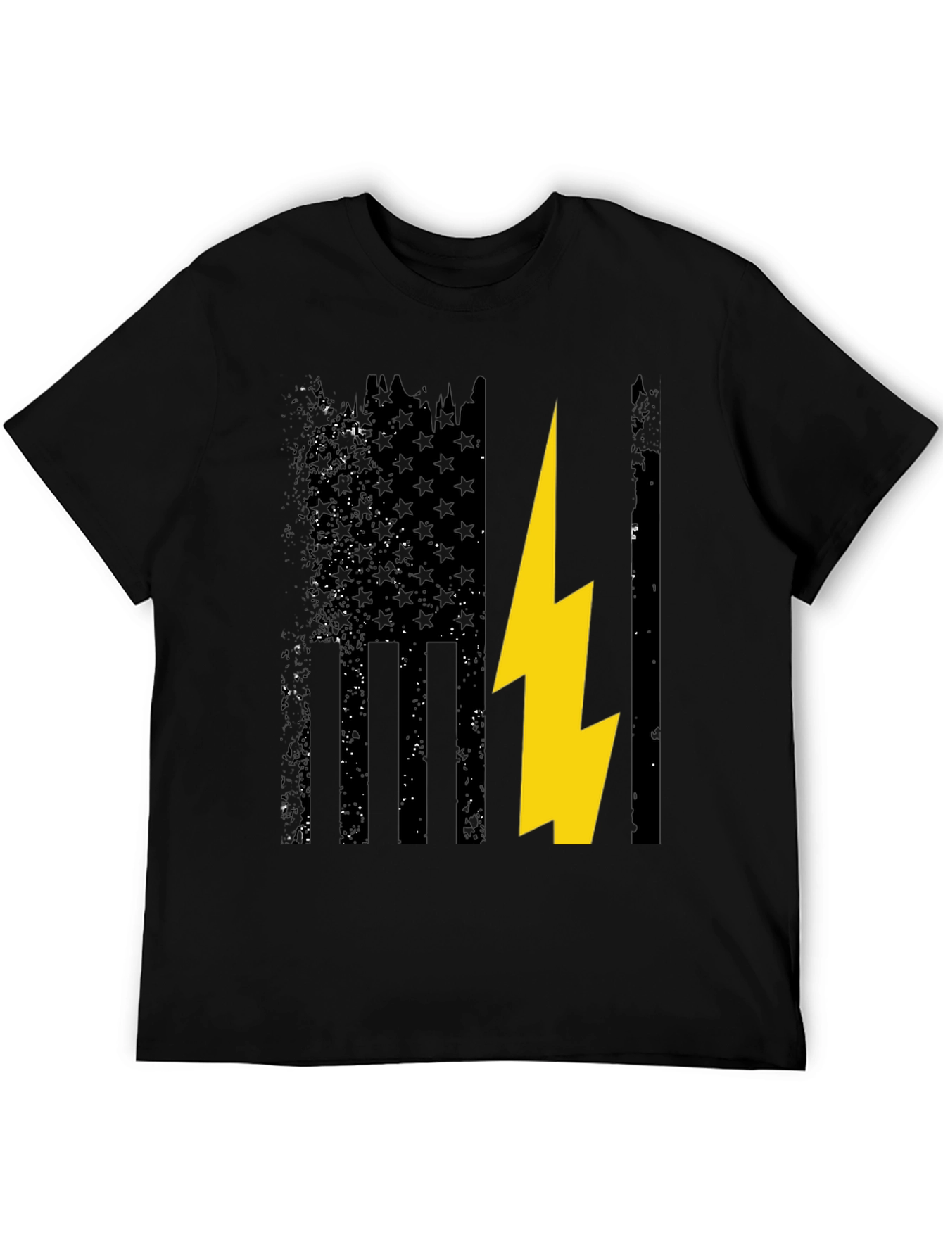 Camiseta Hombre Diseño Bandera USA con Rayo