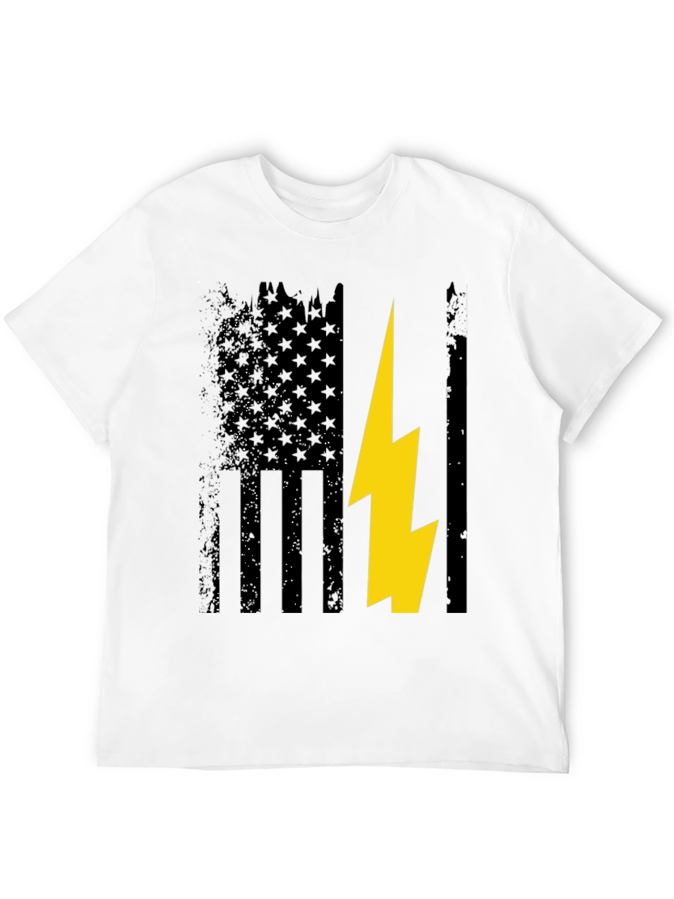 Camiseta Hombre Diseño Bandera USA con Rayo