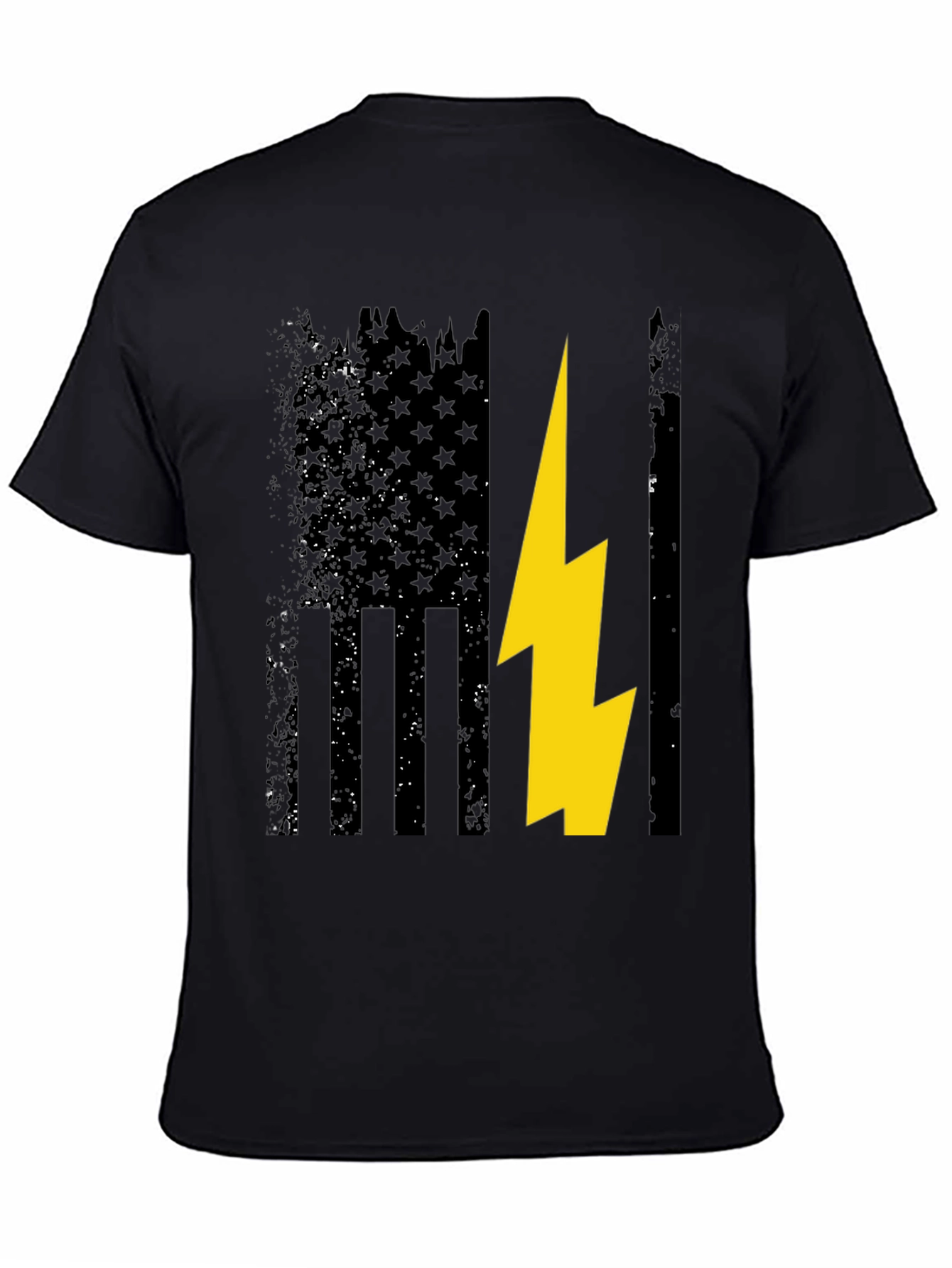 Camiseta Hombre Diseño Bandera USA con Rayo