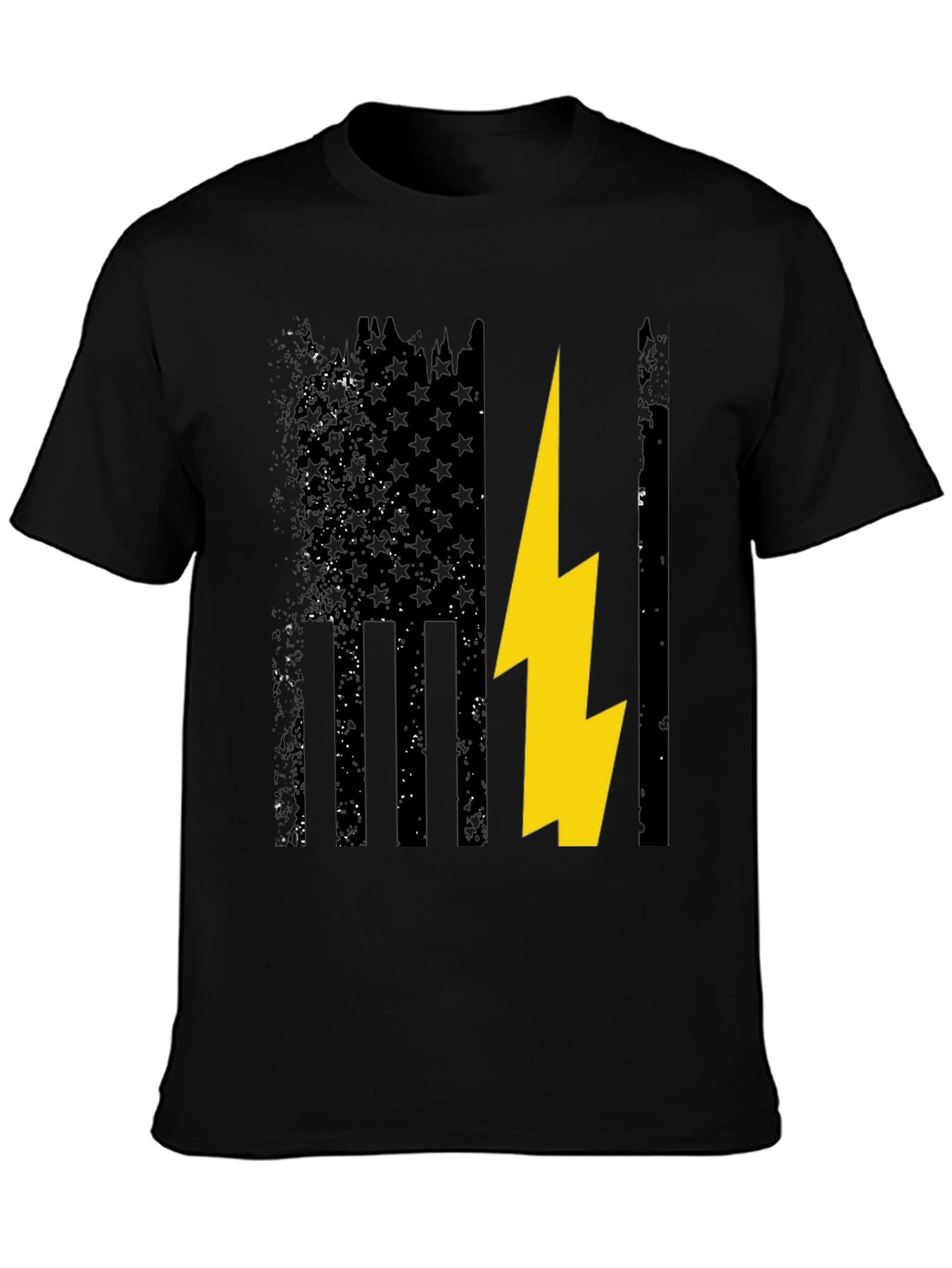 Camiseta Hombre Diseño Bandera USA con Rayo