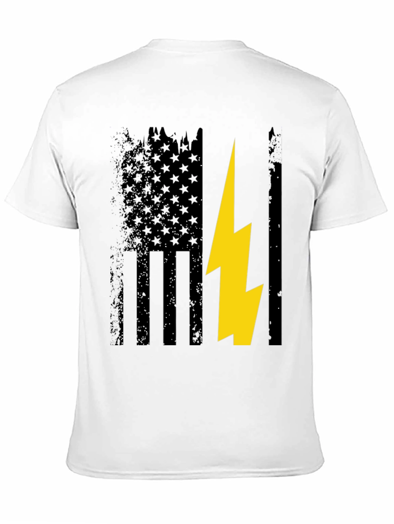 Camiseta Hombre Diseño Bandera USA con Rayo