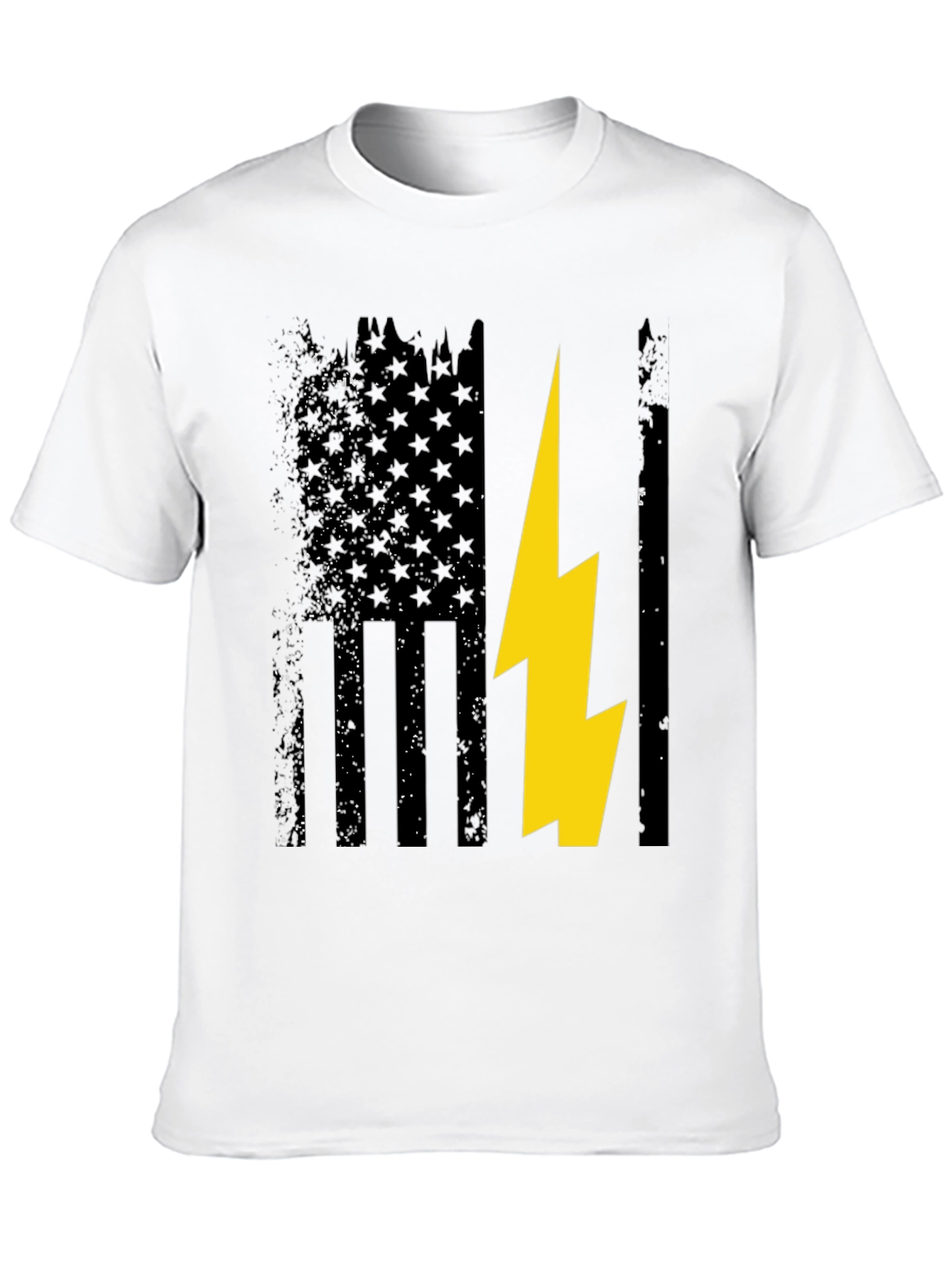 Camiseta Hombre Diseño Bandera USA con Rayo