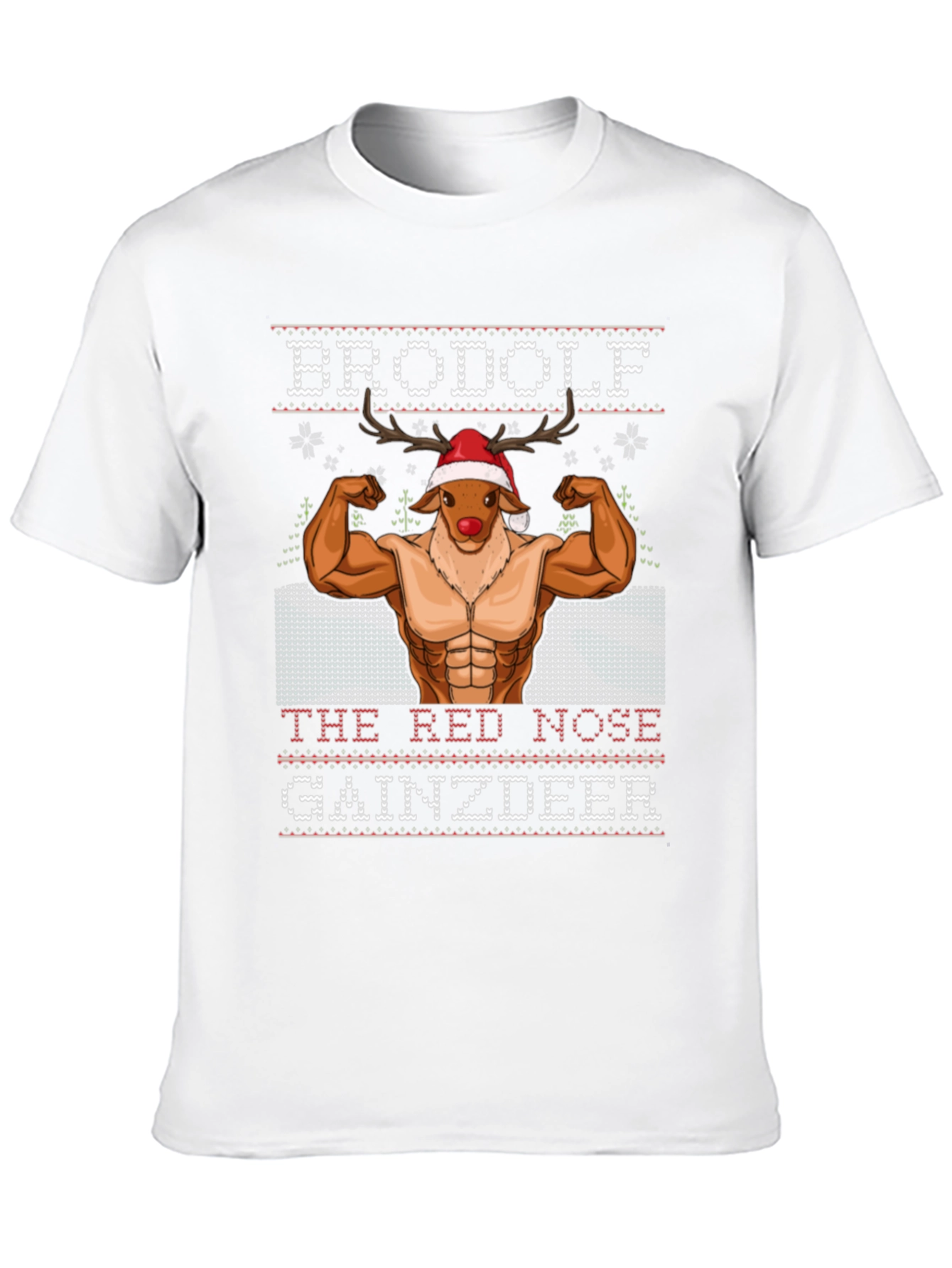 Camiseta Hombre Brodolf Reno Musculoso Navideña