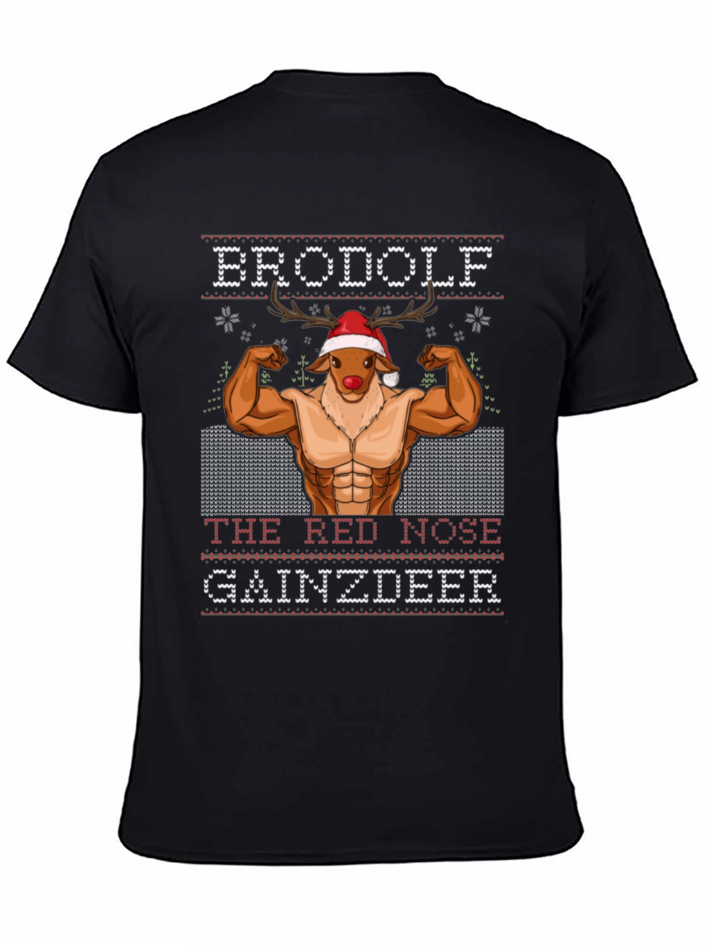 Camiseta Hombre Brodolf Reno Musculoso Navideña