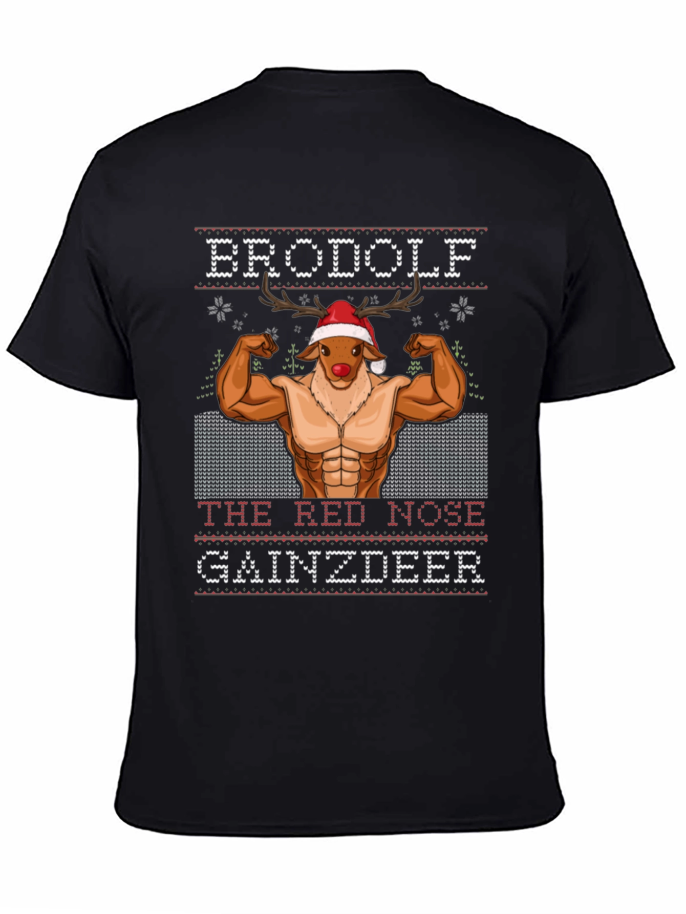 Camiseta Hombre Brodolf Reno Musculoso Navideña