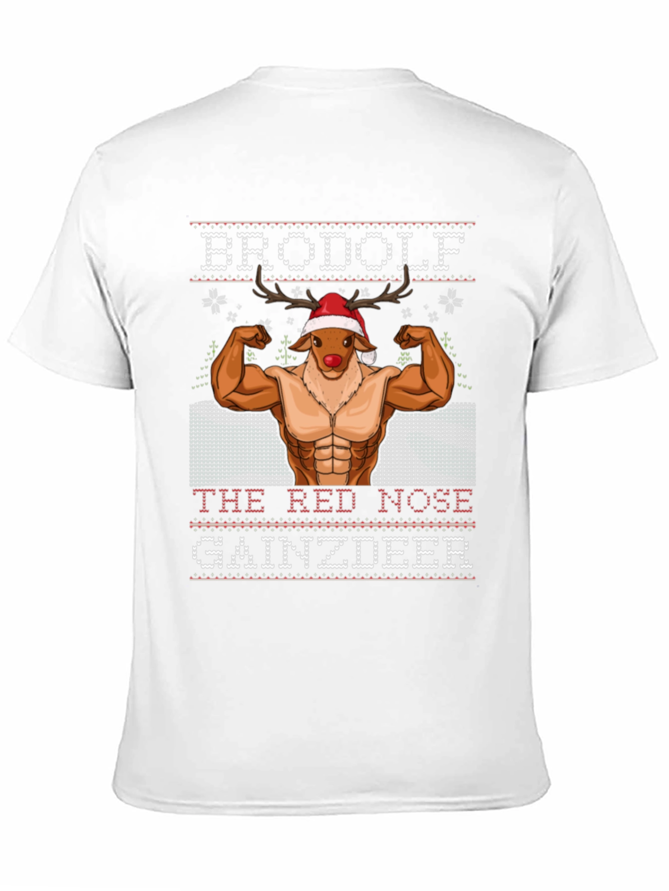 Camiseta Hombre Brodolf Reno Musculoso Navideña