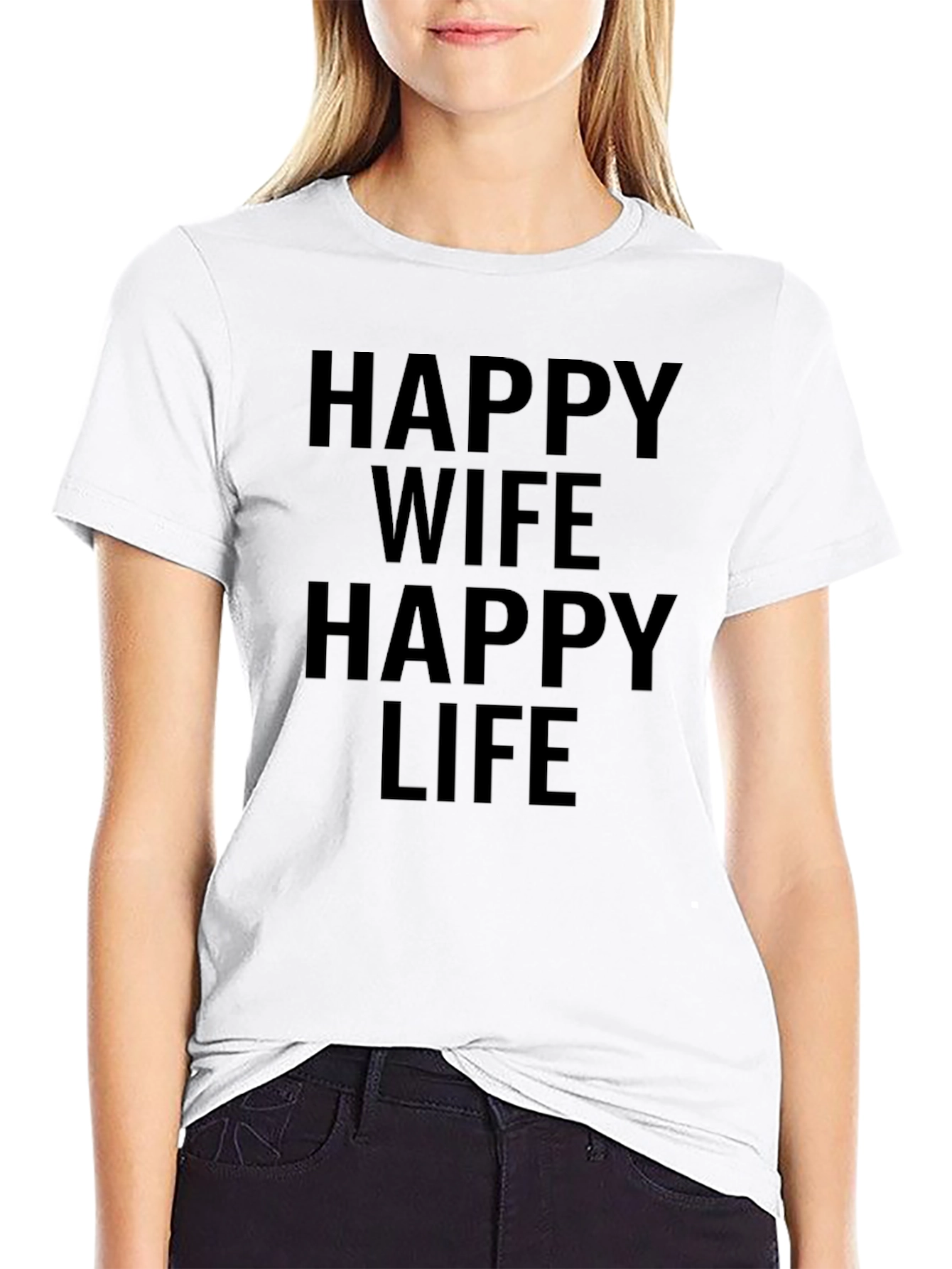 Camiseta Hombre Esposa Feliz Vida Feliz