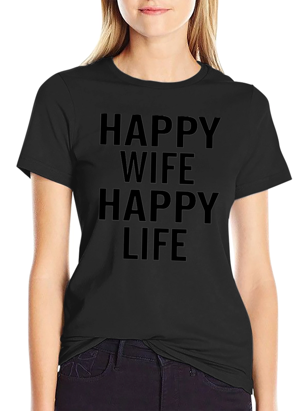 Camiseta Hombre Esposa Feliz Vida Feliz