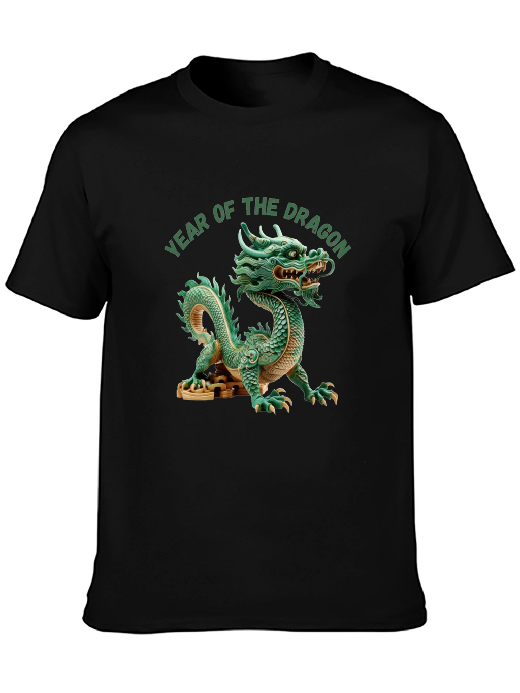 Camiseta Año del Dragón China Verde Hombre