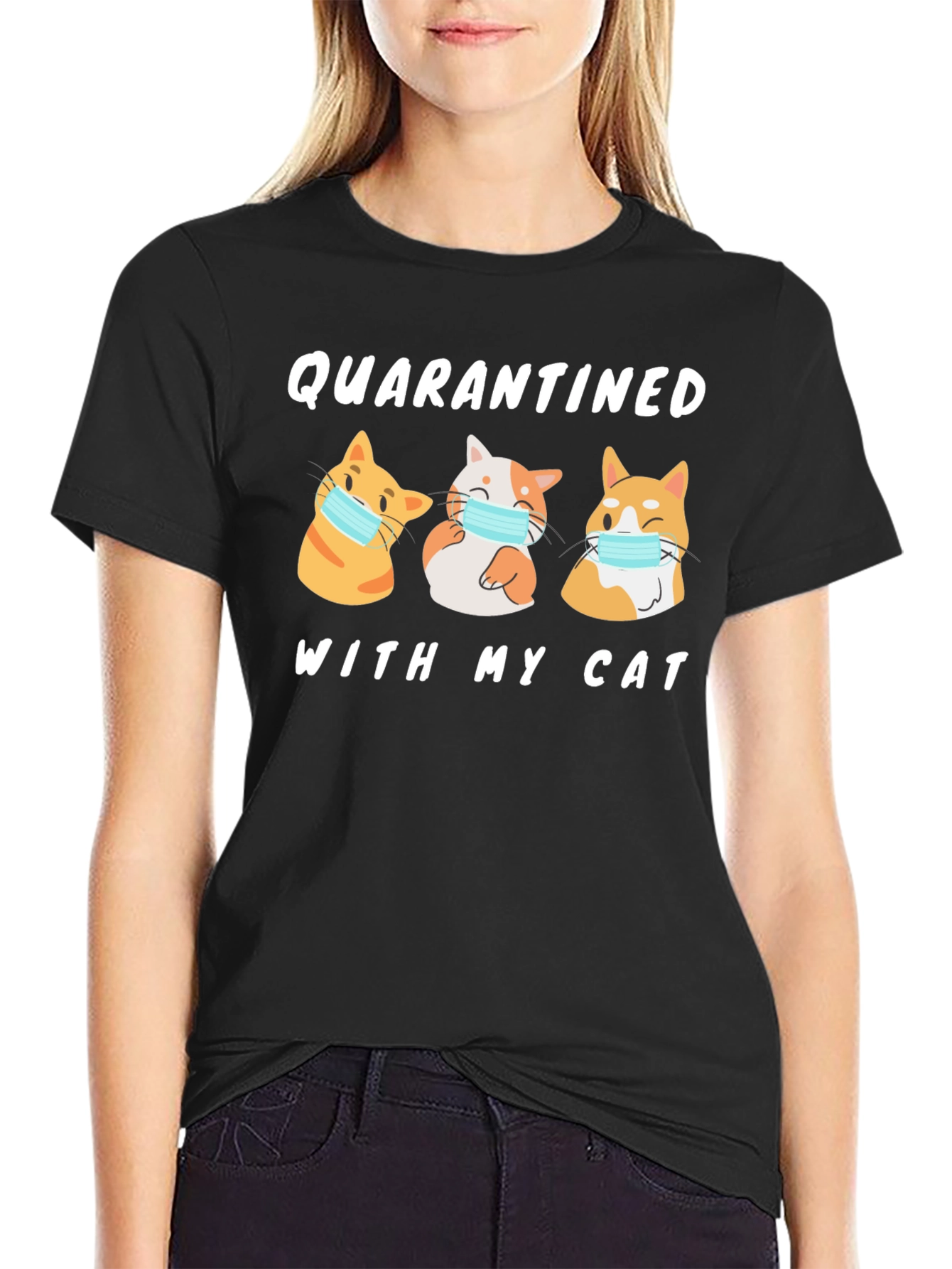 Camiseta En Cuarentena Con Mi Gato