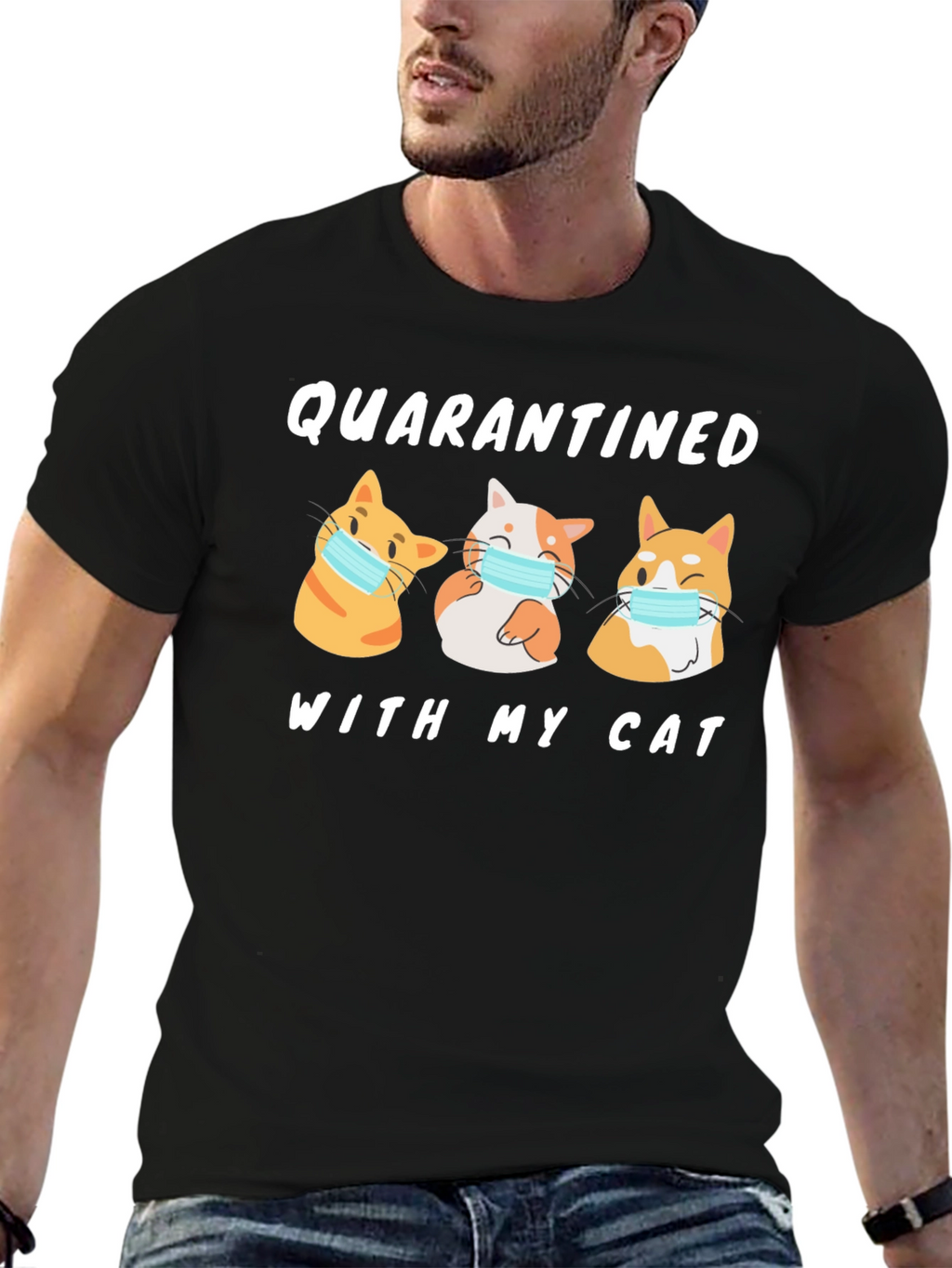 Camiseta En Cuarentena Con Mi Gato