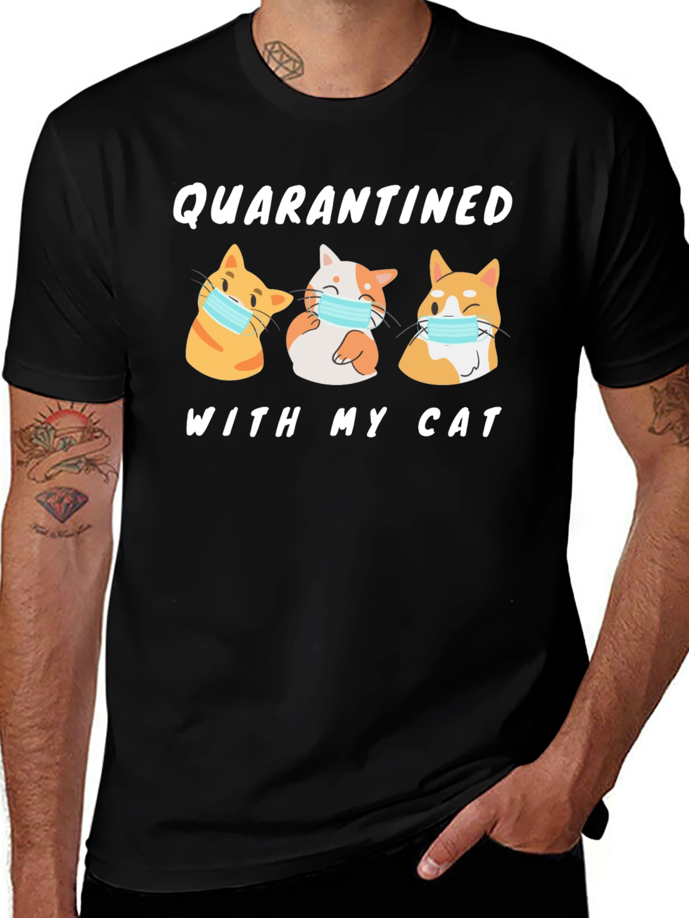 Camiseta En Cuarentena Con Mi Gato