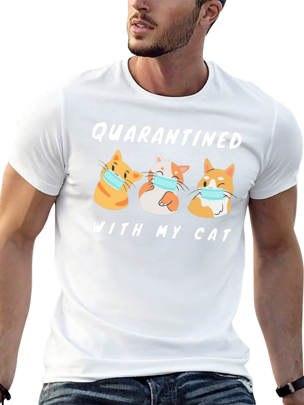 Camiseta En Cuarentena Con Mi Gato