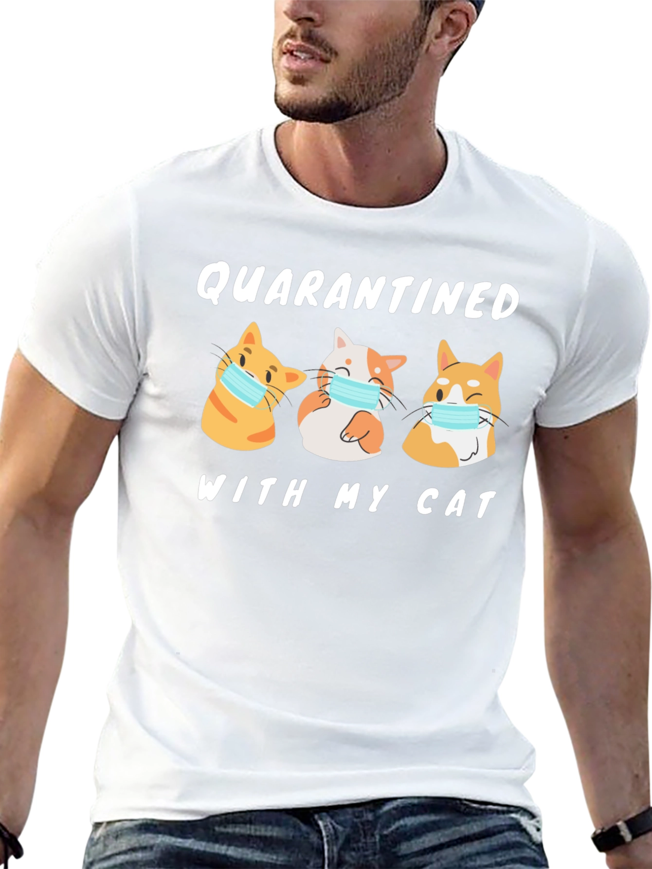 Camiseta En Cuarentena Con Mi Gato