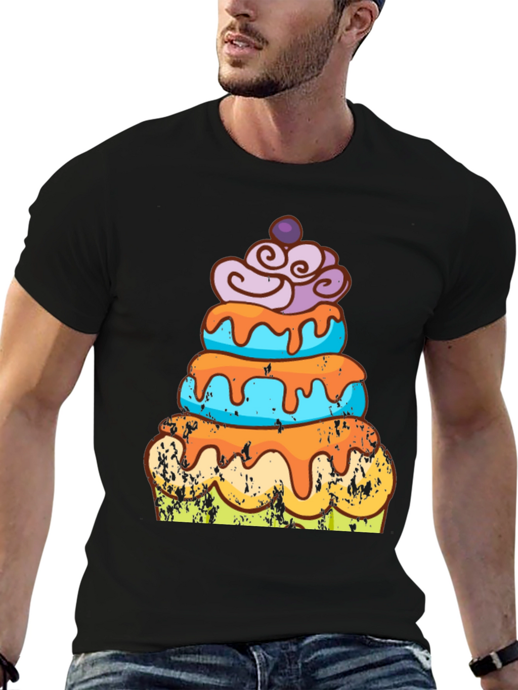 Camiseta Hombre Diseño Pastel Divertido