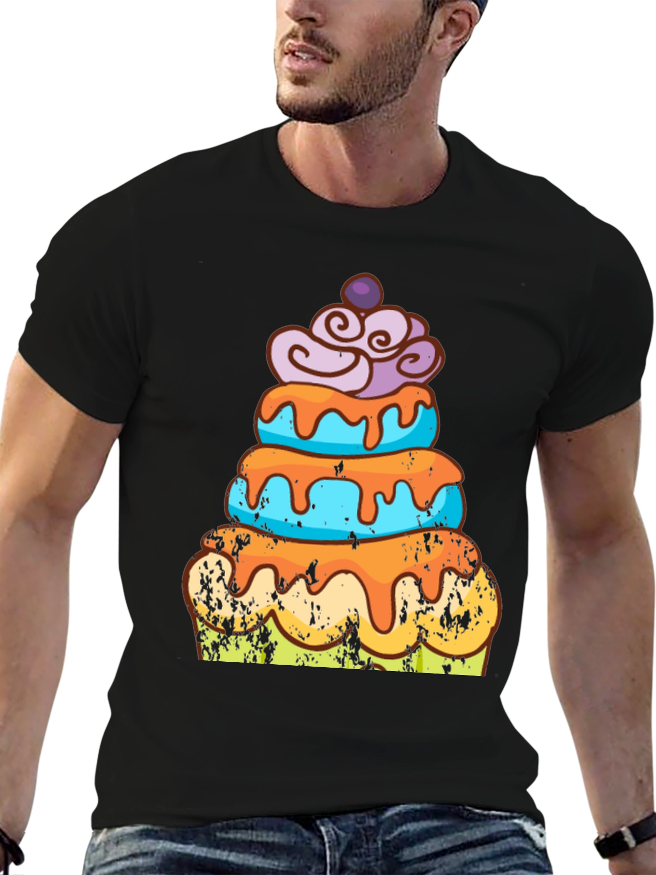 Camiseta Hombre Diseño Pastel Divertido