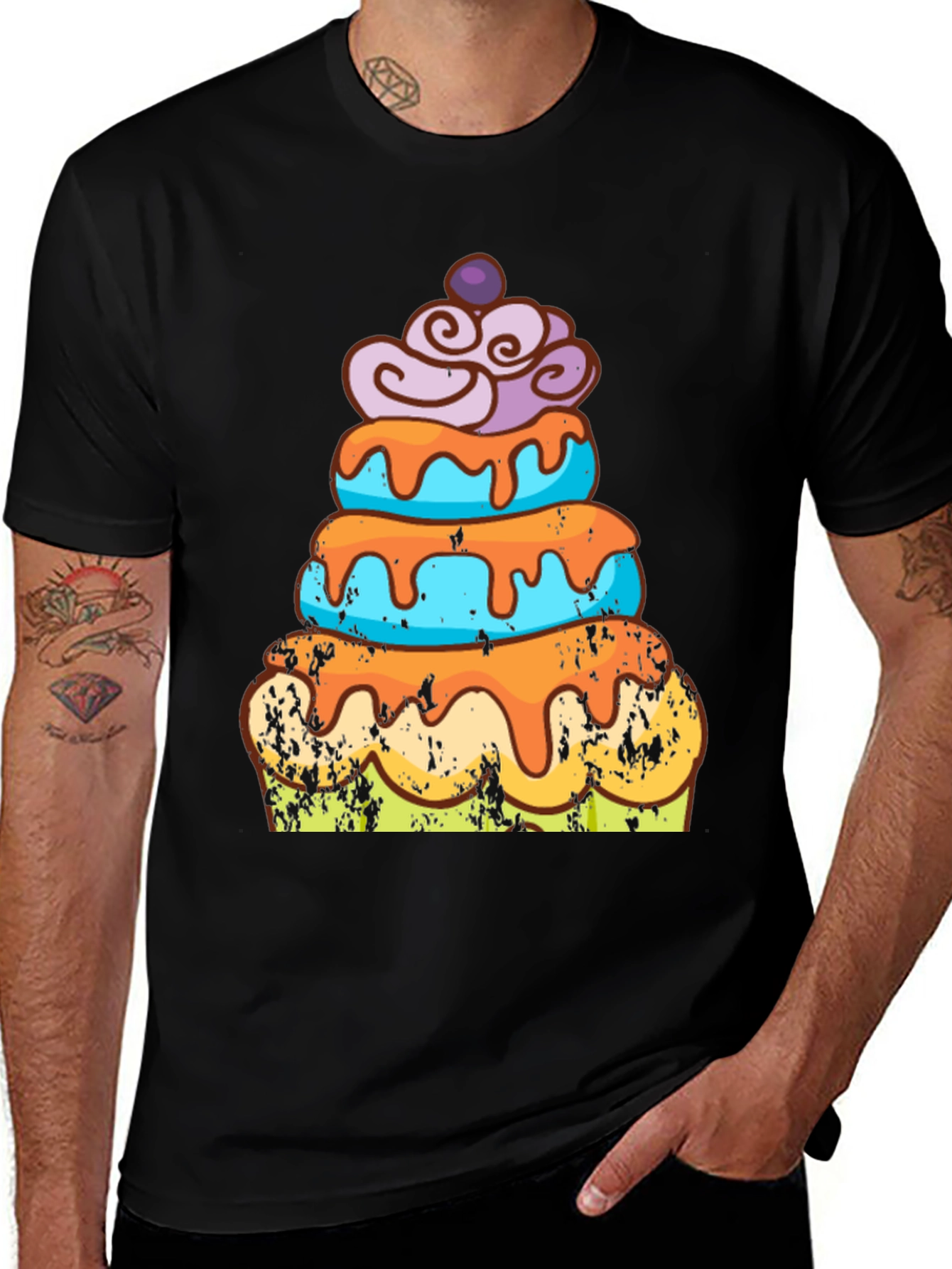 Camiseta Hombre Diseño Pastel Divertido