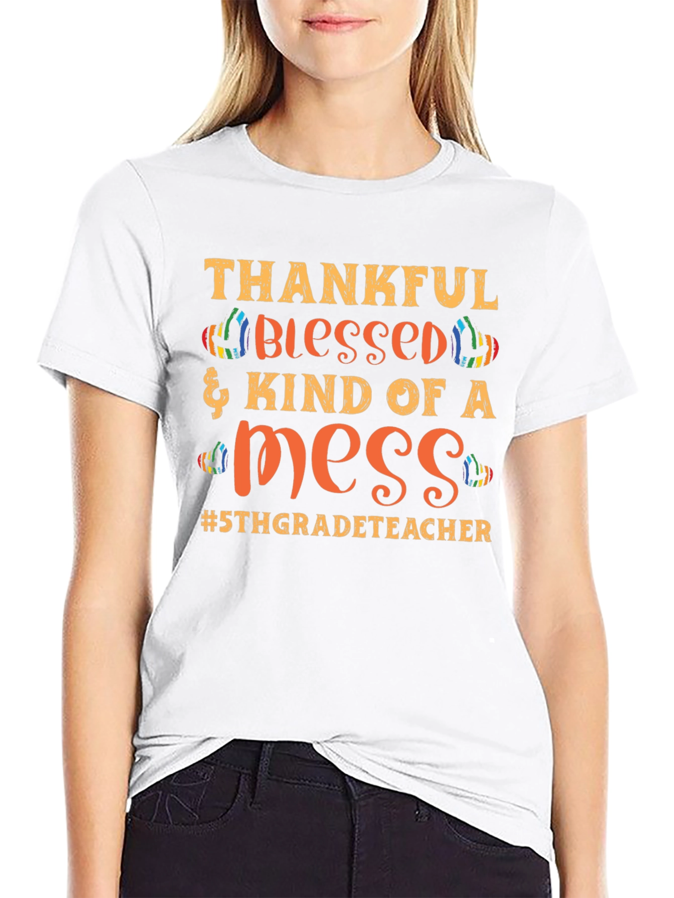 Camiseta Agradecido Bendecido y un Desastre #5toGrado
