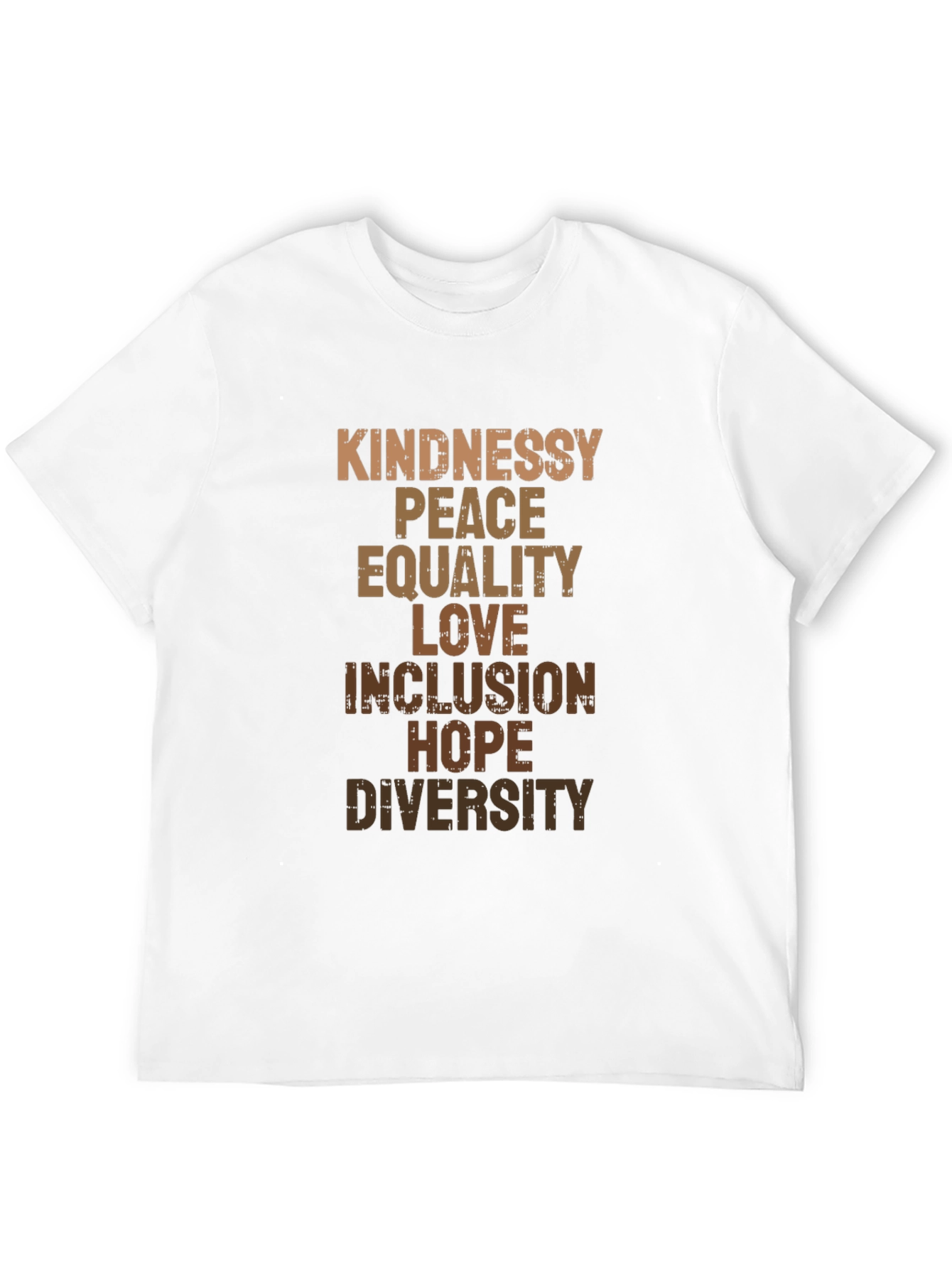 Camiseta Hombre: Bondad Paz Igualdad Amor