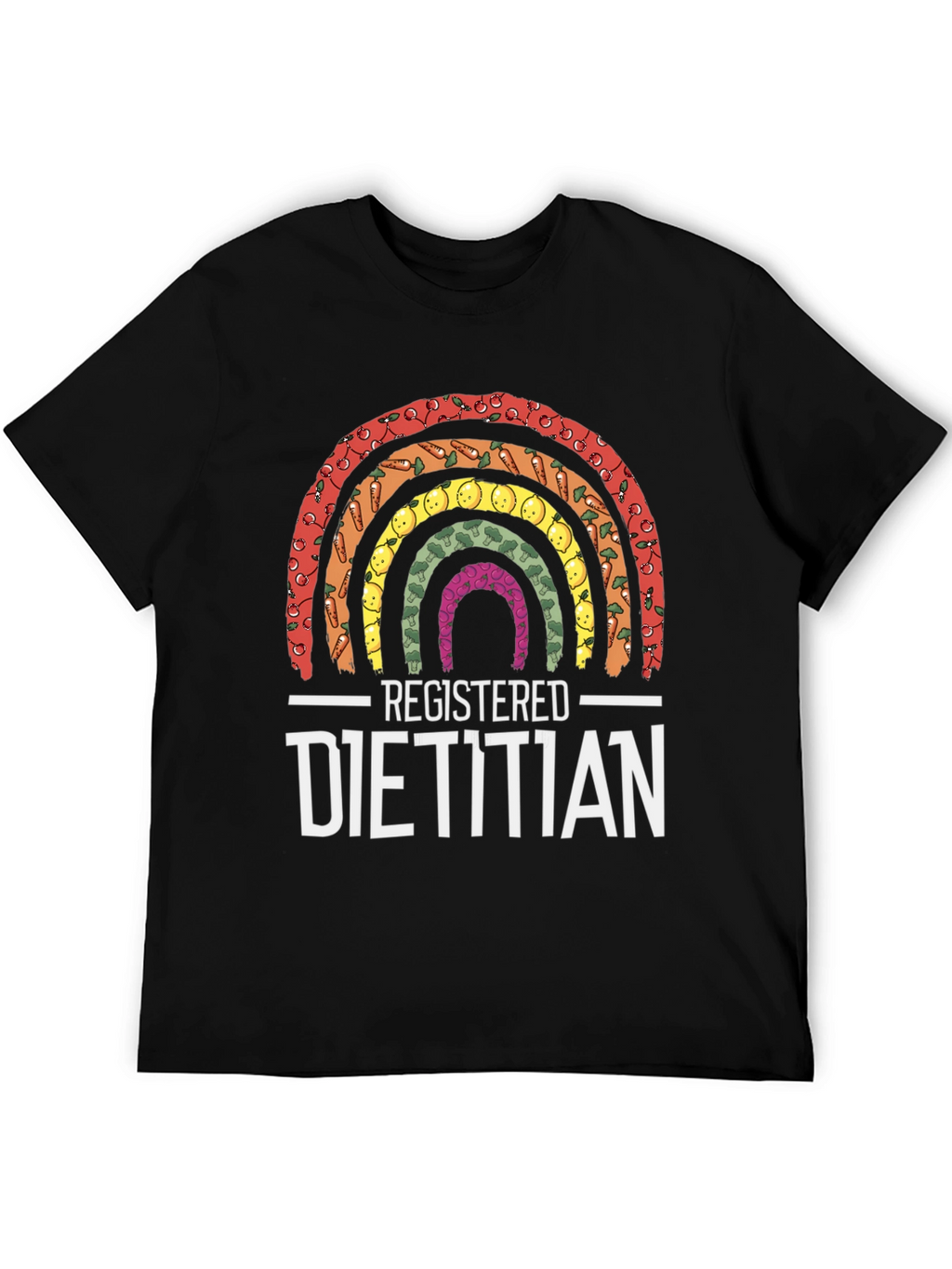 Camiseta Dietista Registrada Arcoíris de Alimentos