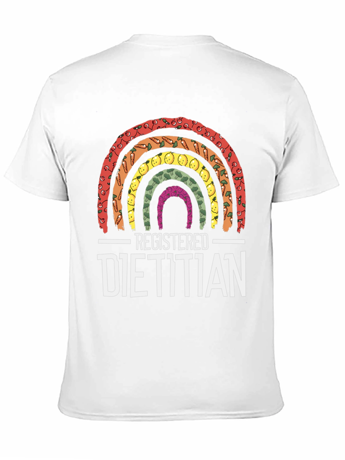 Camiseta Dietista Registrada Arcoíris de Alimentos