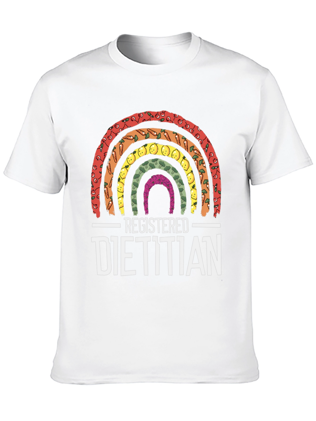Camiseta Dietista Registrada Arcoíris de Alimentos