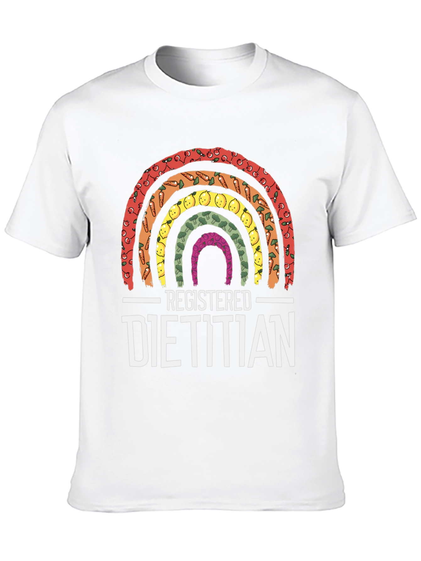 Camiseta Dietista Registrada Arcoíris de Alimentos