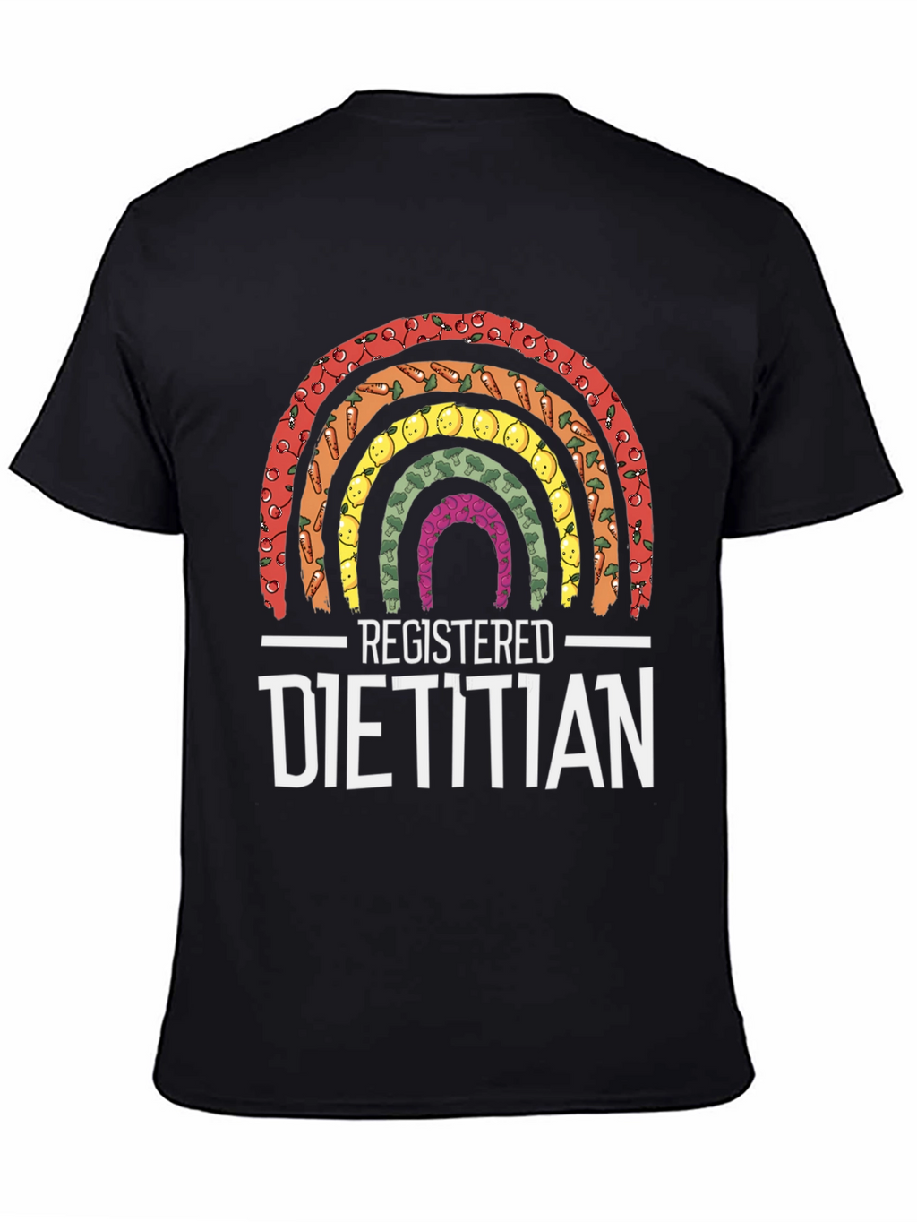 Camiseta Dietista Registrada Arcoíris de Alimentos