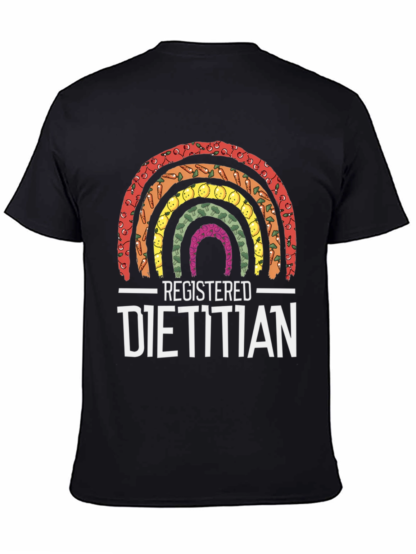 Camiseta Dietista Registrada Arcoíris de Alimentos