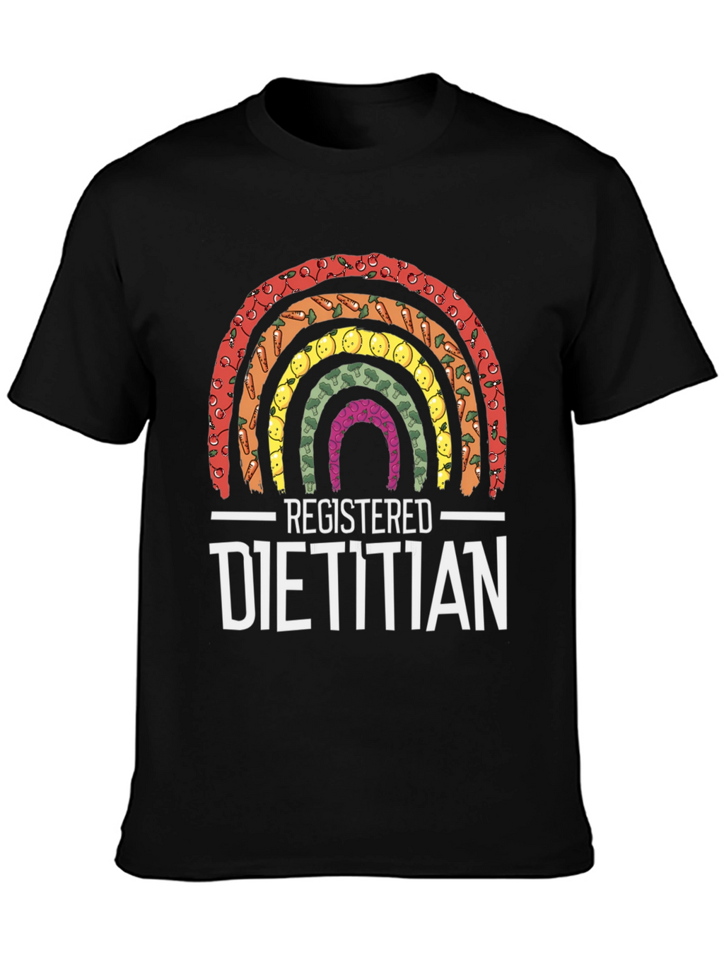 Camiseta Dietista Registrada Arcoíris de Alimentos