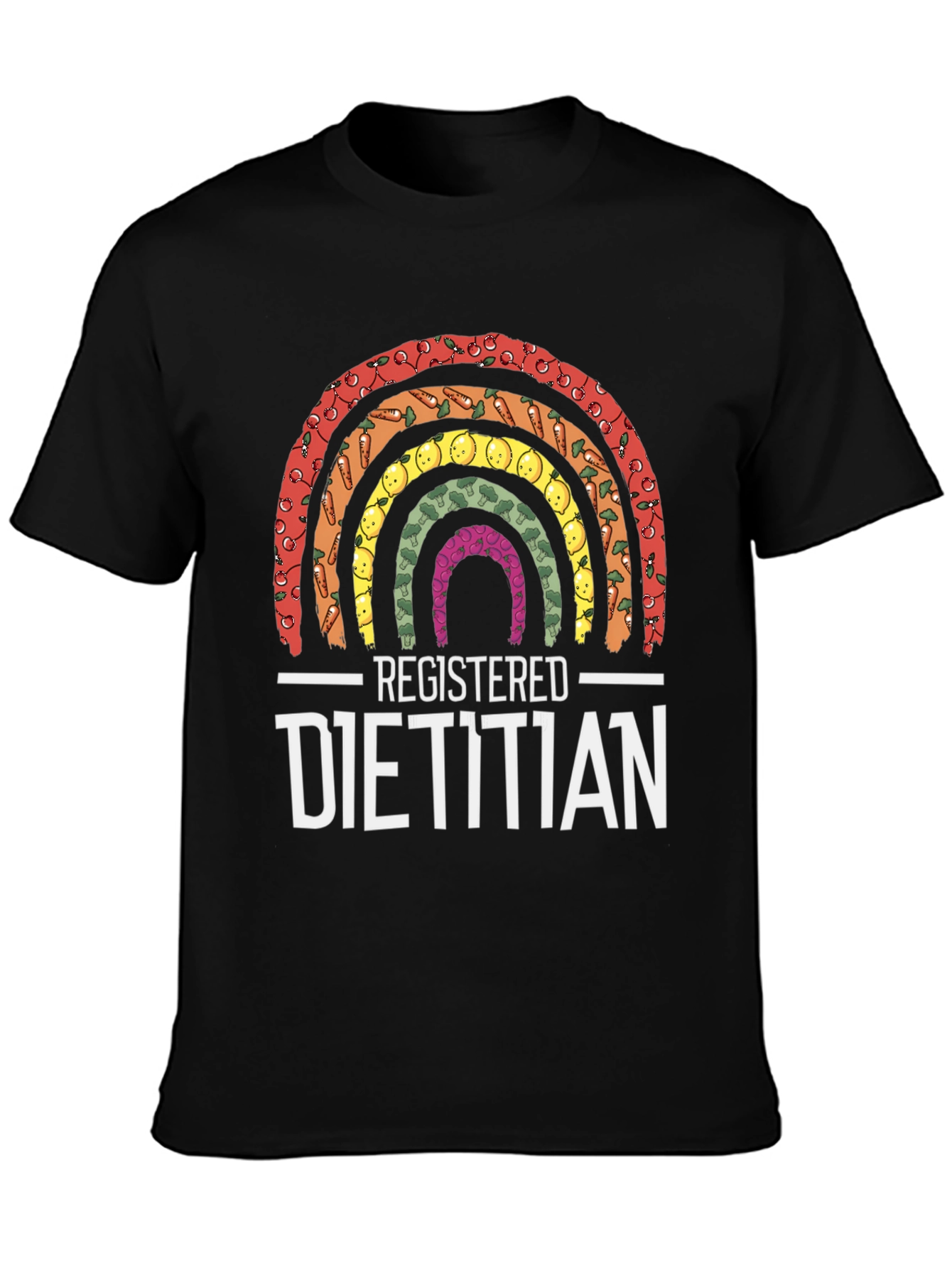 Camiseta Dietista Registrada Arcoíris de Alimentos
