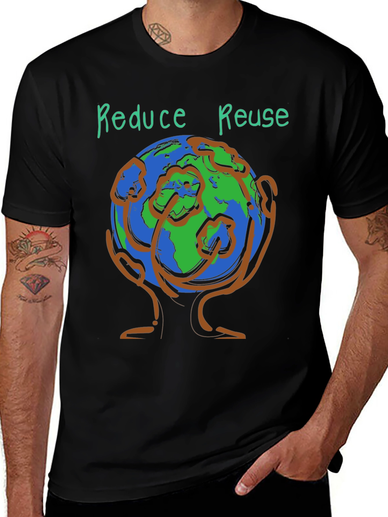 Camiseta Ecológica Reduce Reuse Negra