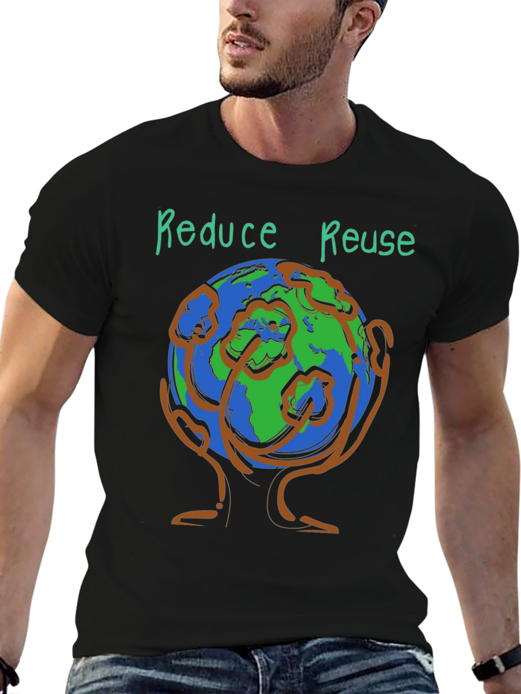 Camiseta Ecológica Reduce Reuse Negra