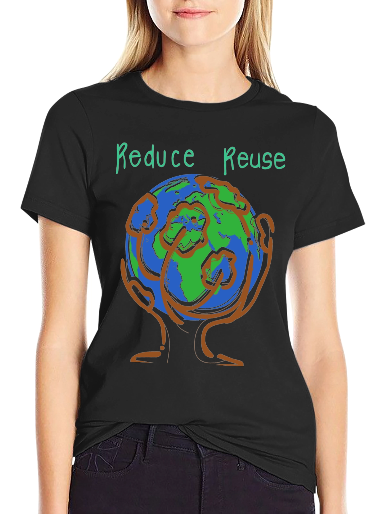 Camiseta Ecológica Reduce Reuse Negra