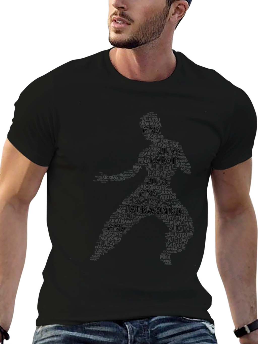 Camiseta Hombre Negra Artes Marciales