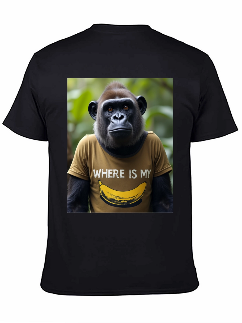 Camiseta Hombre Gorila Banana Divertida Algodón