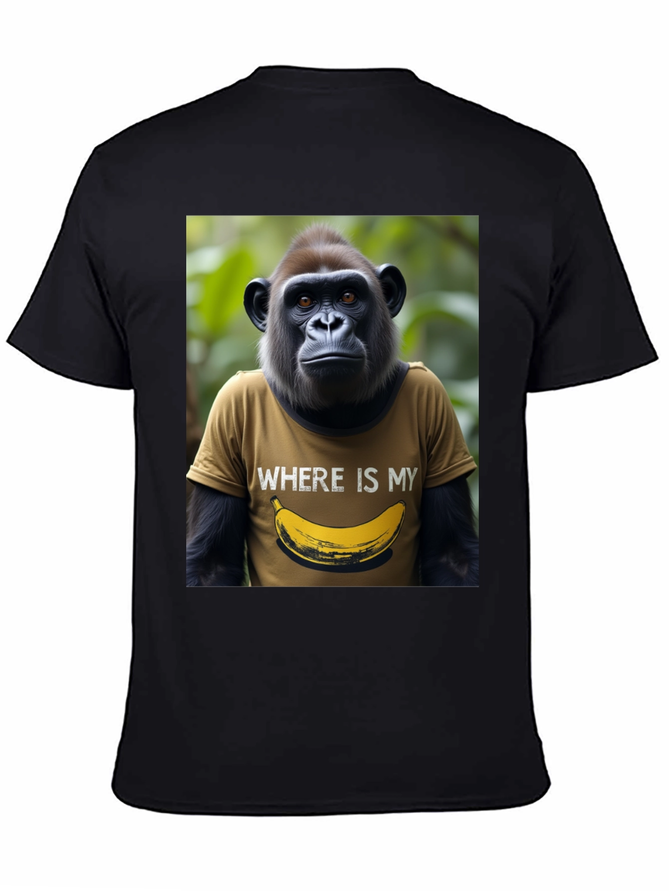 Camiseta Hombre Gorila Banana Divertida Algodón