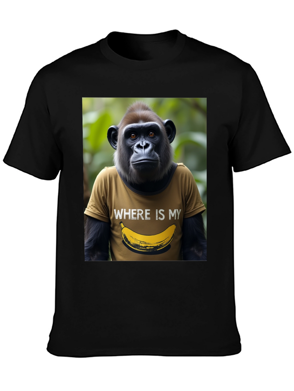 Camiseta Hombre Gorila Banana Divertida Algodón