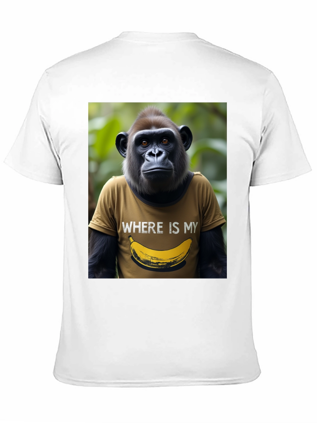 Camiseta Hombre Gorila Banana Divertida Algodón