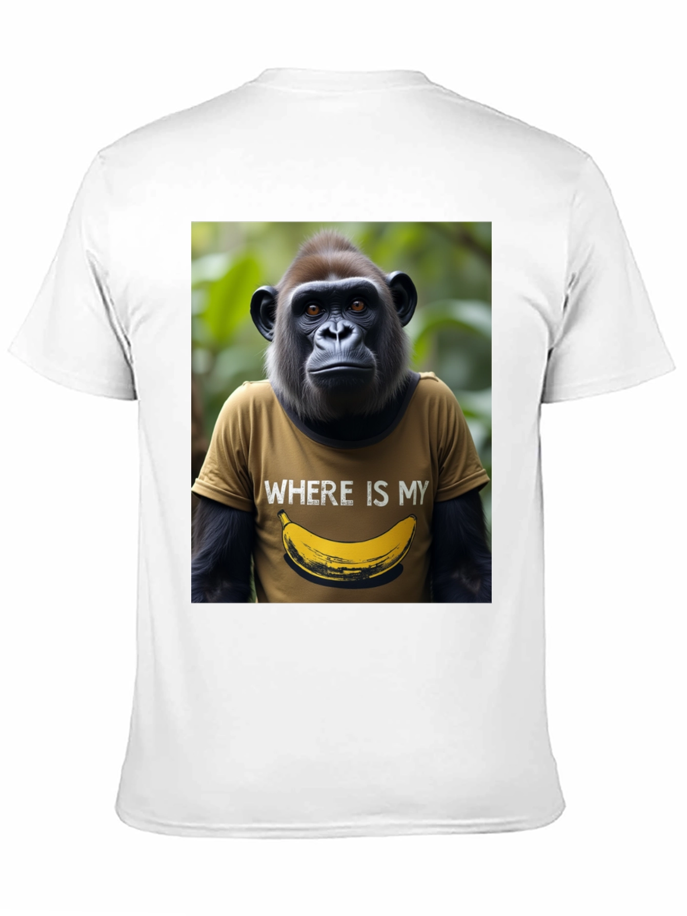 Camiseta Hombre Gorila Banana Divertida Algodón