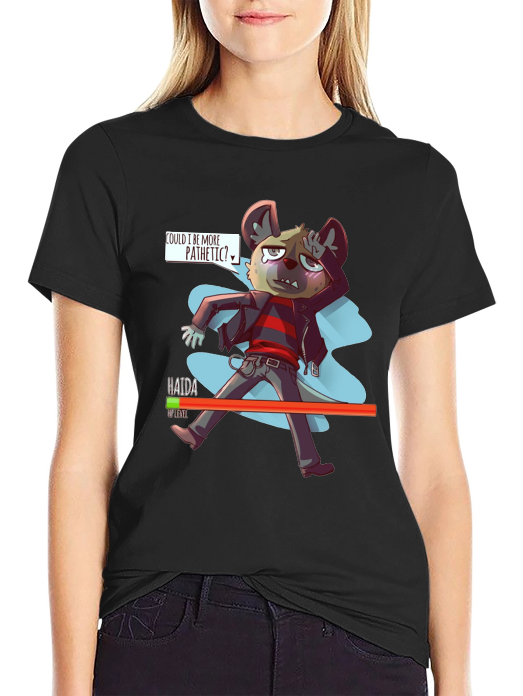 Camiseta Hombre Negra Haida Aggretsuko