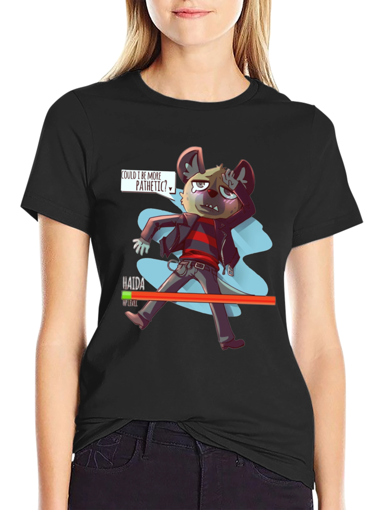 Camiseta Hombre Negra Haida Aggretsuko