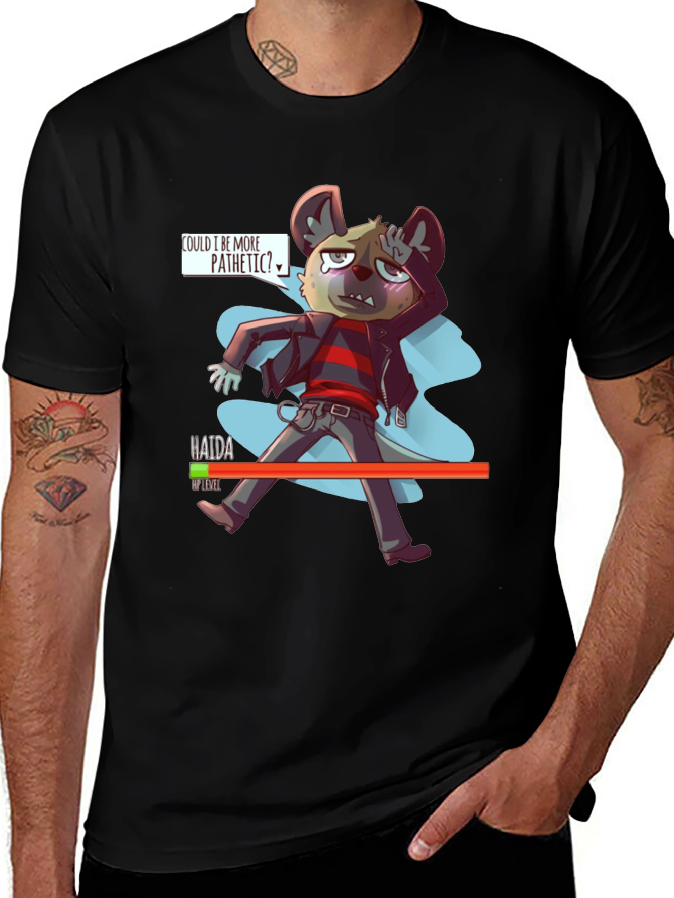 Camiseta Hombre Negra Haida Aggretsuko