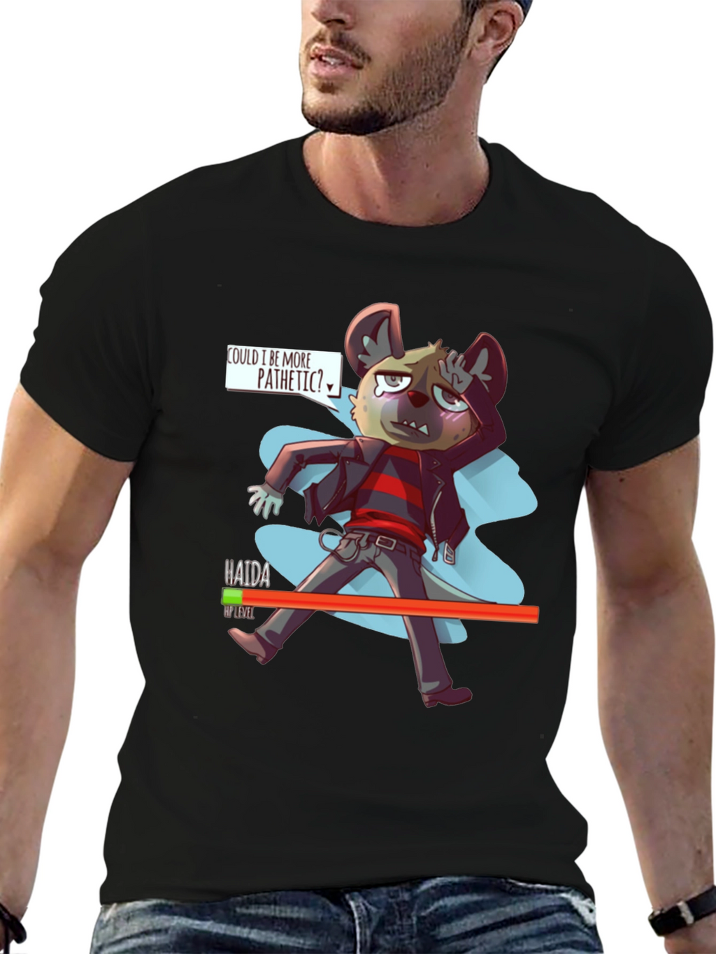 Camiseta Hombre Negra Haida Aggretsuko