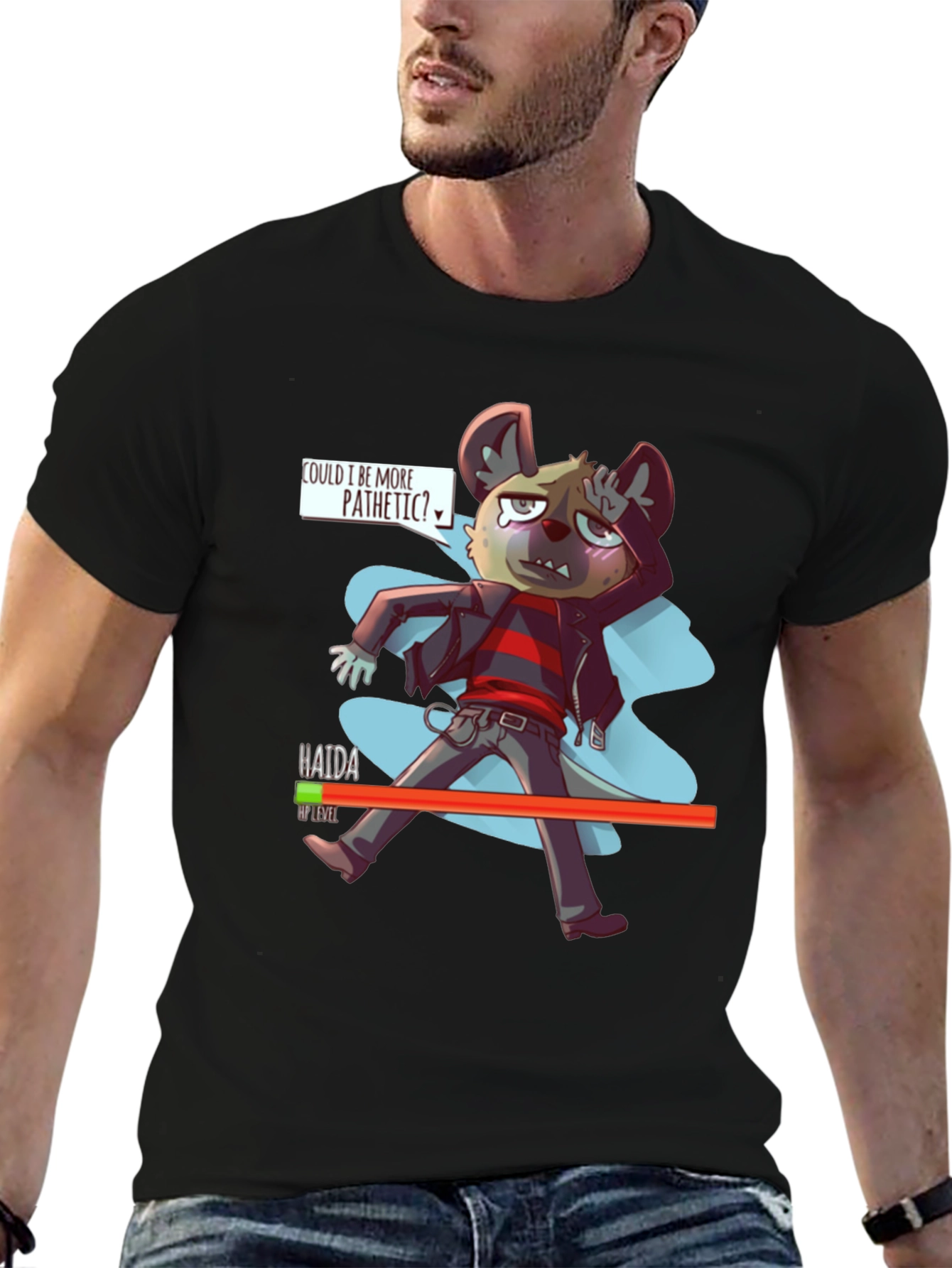 Camiseta Hombre Negra Haida Aggretsuko