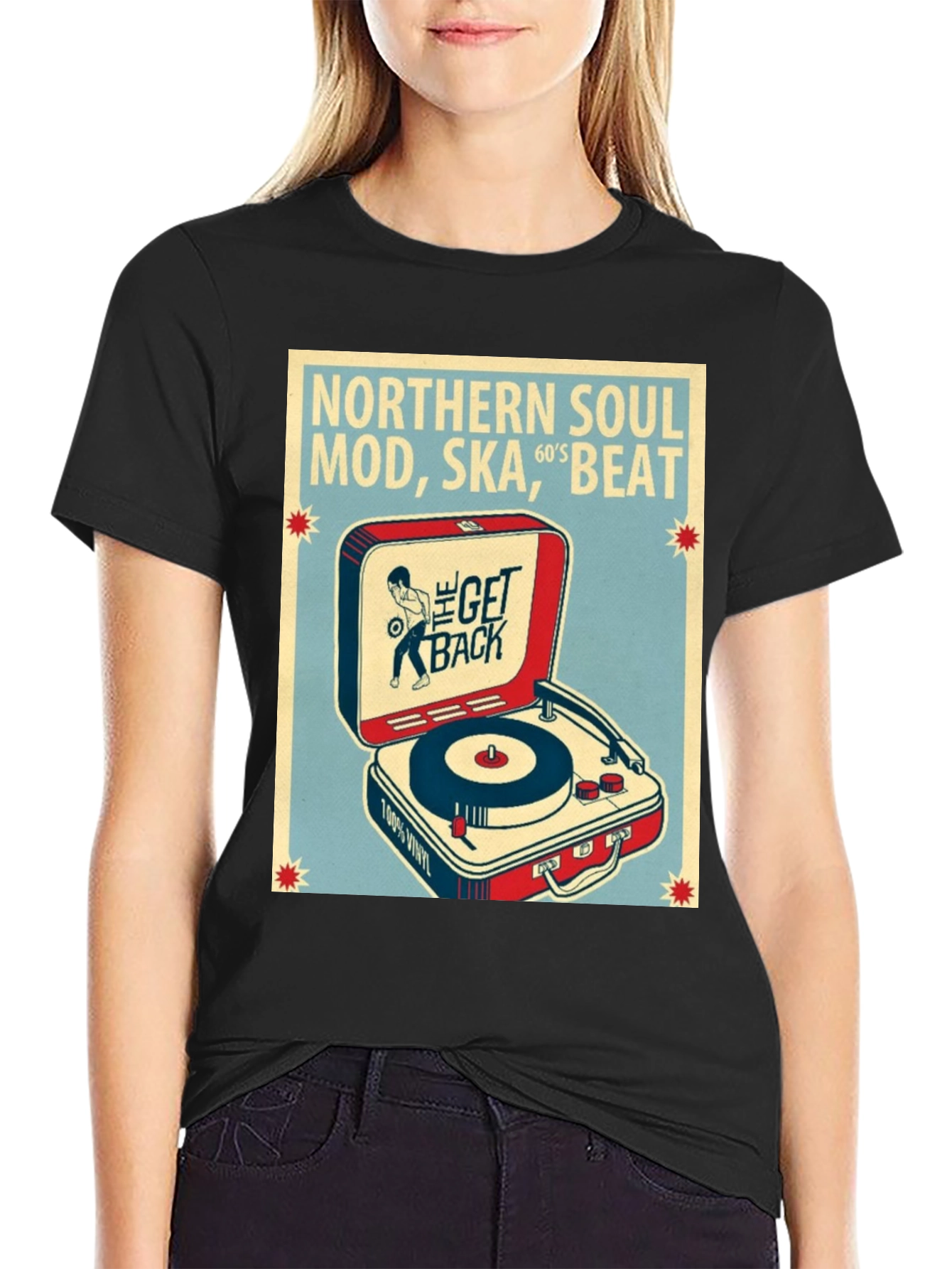 Camiseta Hombre Negra Diseño Música Soul Vintage