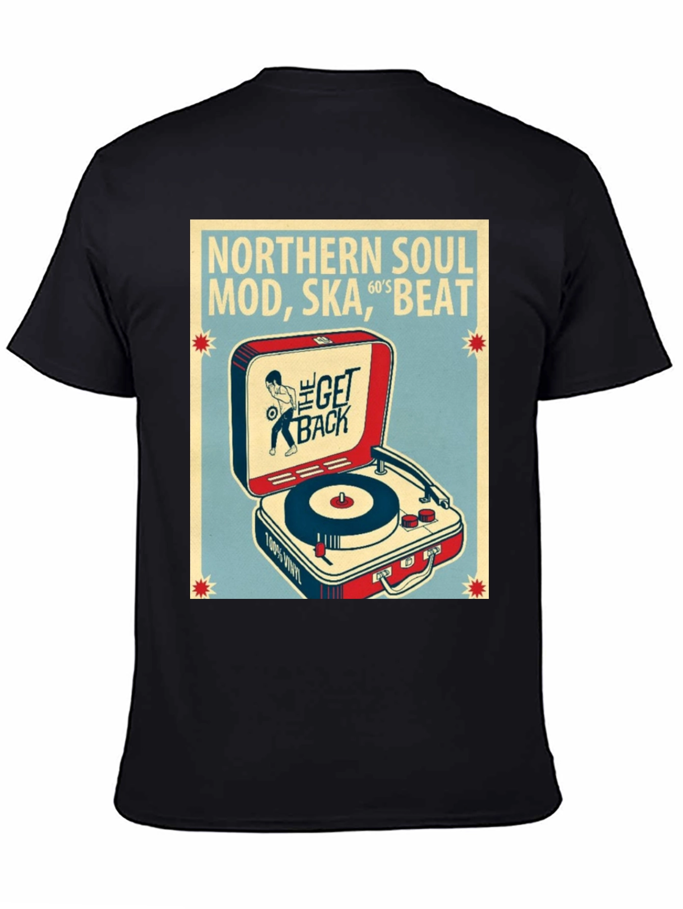 Camiseta Hombre Negra Diseño Música Soul Vintage