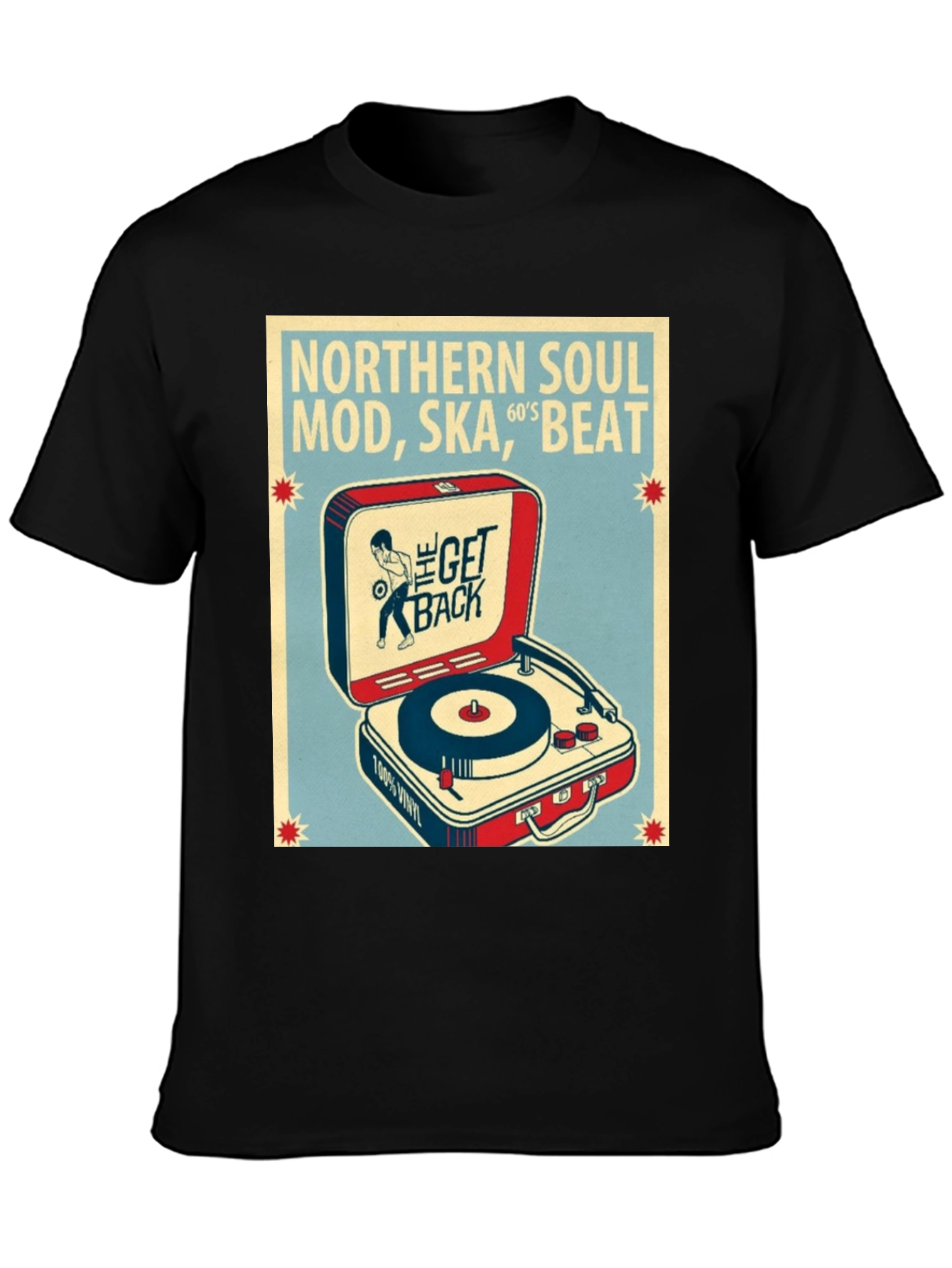 Camiseta Hombre Negra Diseño Música Soul Vintage